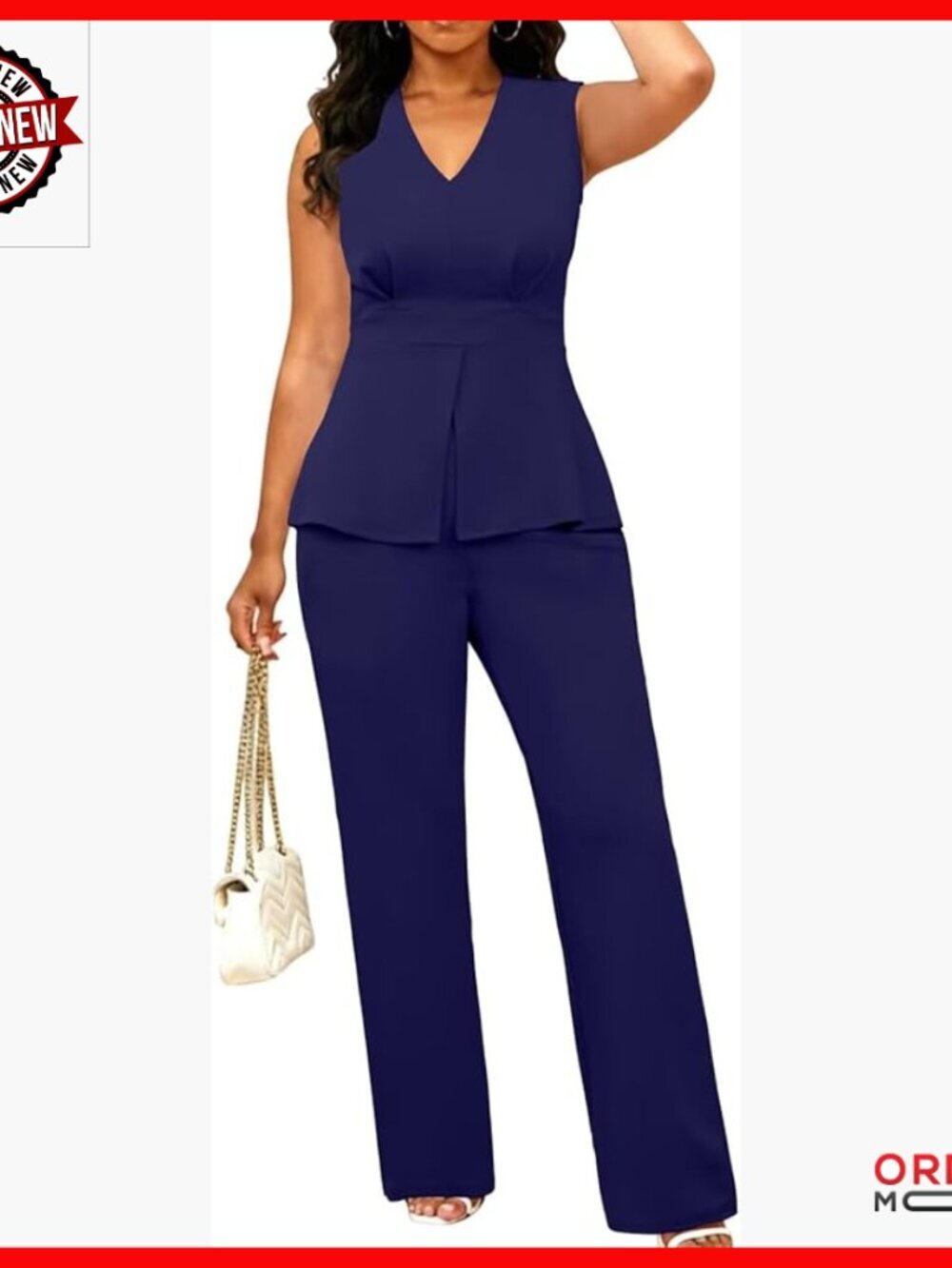 Sleeveless Vest Blazer Pant Suit 2 Piece Business Casual Work Outfit
